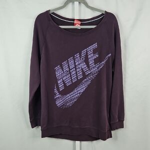 Nike Womens Athletic Pullover Purple Sweatshirt Size Medium